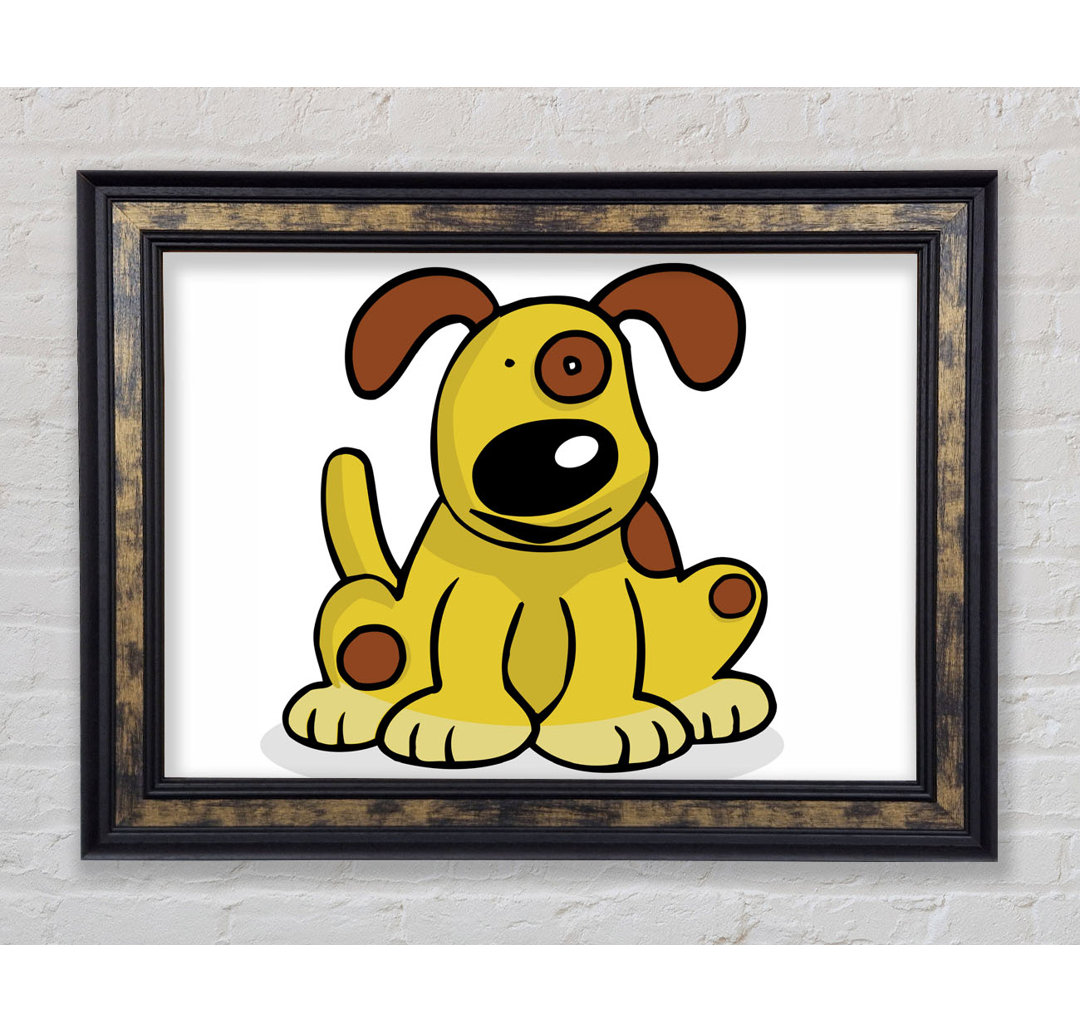 Hund Cartoon Schwanz Flieder - Druck