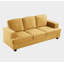 Canapé 3 places confortable en velours moderne avec assise profonde, mousse haute densité et coussins de dossier amovibles pour se détendre et travailler-2066413687