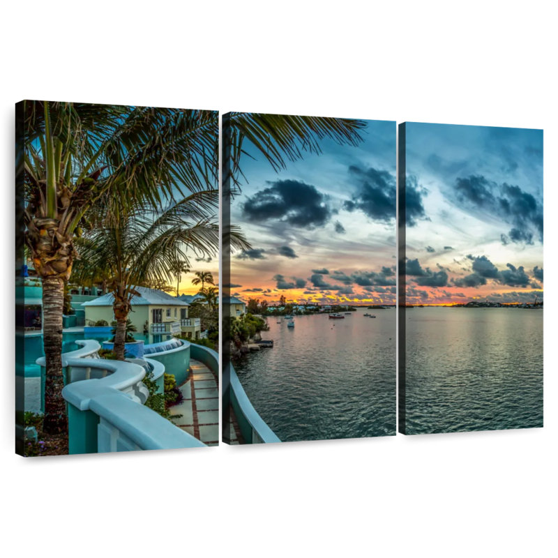 Gillard Bermuda Hotel Sunset, 28" H x 45" W
