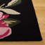 Tapis en laine / coton Kamath 403 touffeté à la main en noir / rose-328284263