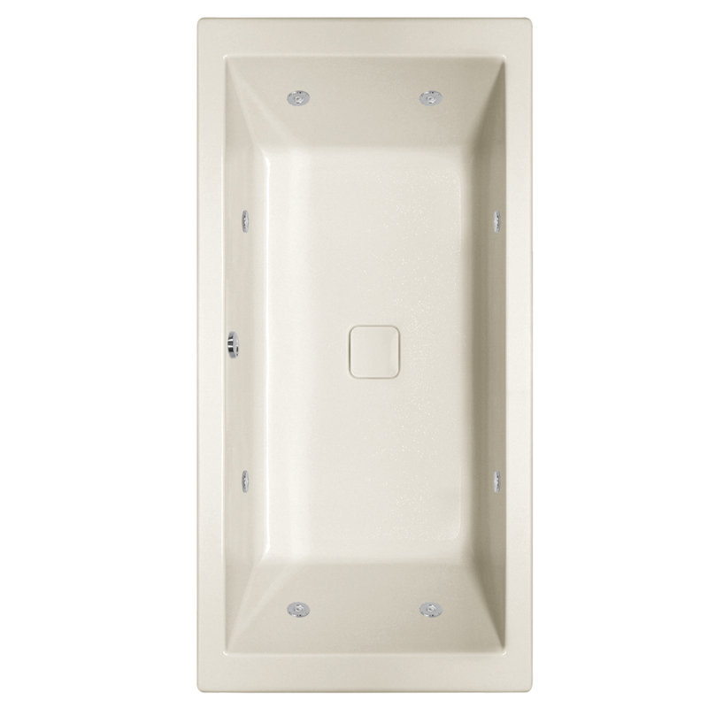 Versailles 72'' x 36'' Acrylic Bathtub, Biscuit, Polished Nickel
