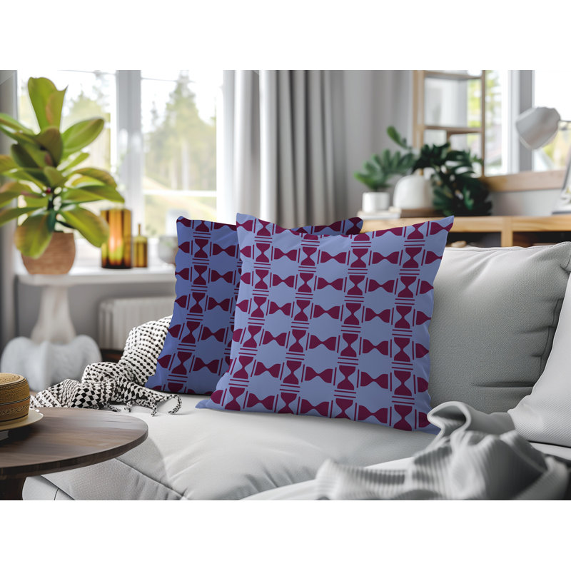 Oreiller réversible intérieur / extérieur Stan Geo, 18x18, Lavendar/Purple