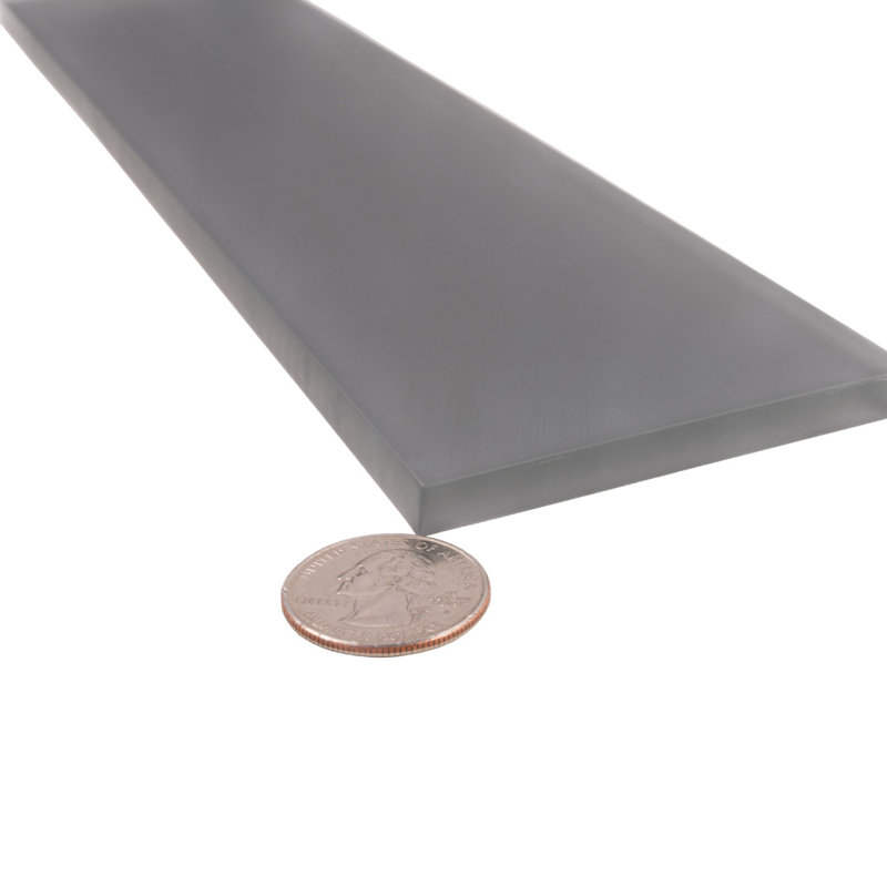 3"X 12" Matte Finished Glass Subway Tile, Dark Gray