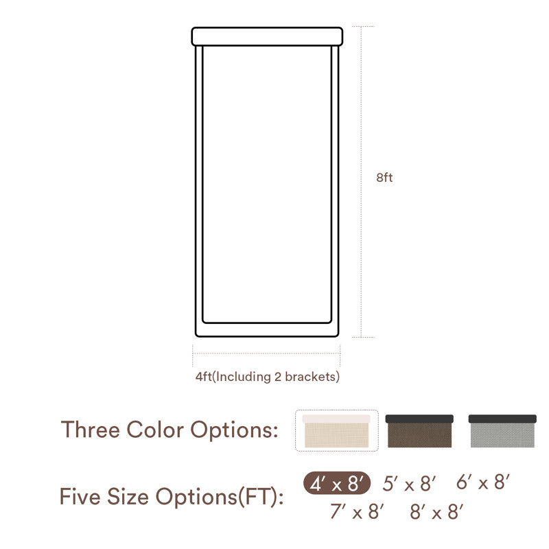 Store enroulé semi-transparent, L 48 po x L 96 po, Beige