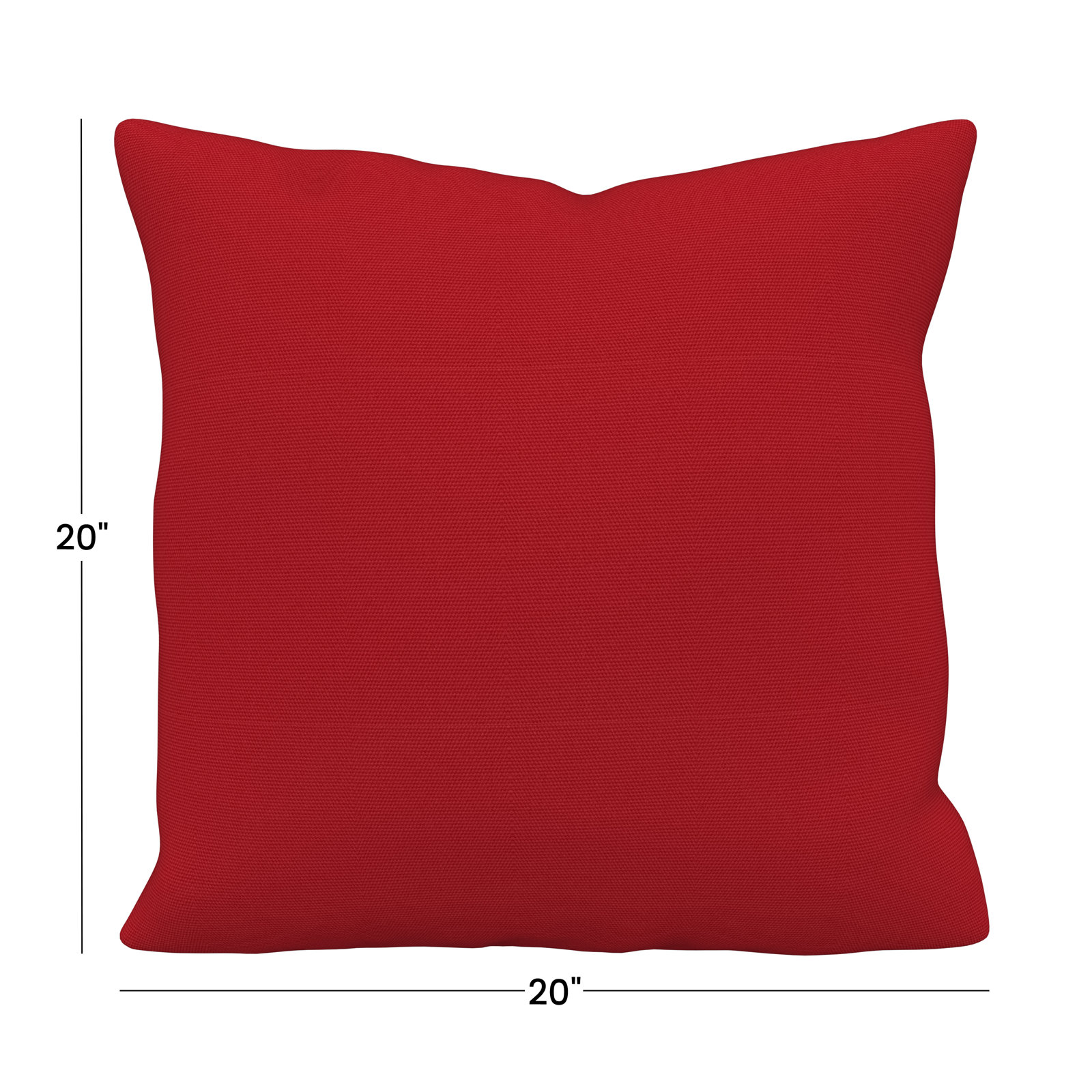 Sunbrella® Throw Pillow, Square 20", Canvas Jockey Red Sunbrella® Canvas