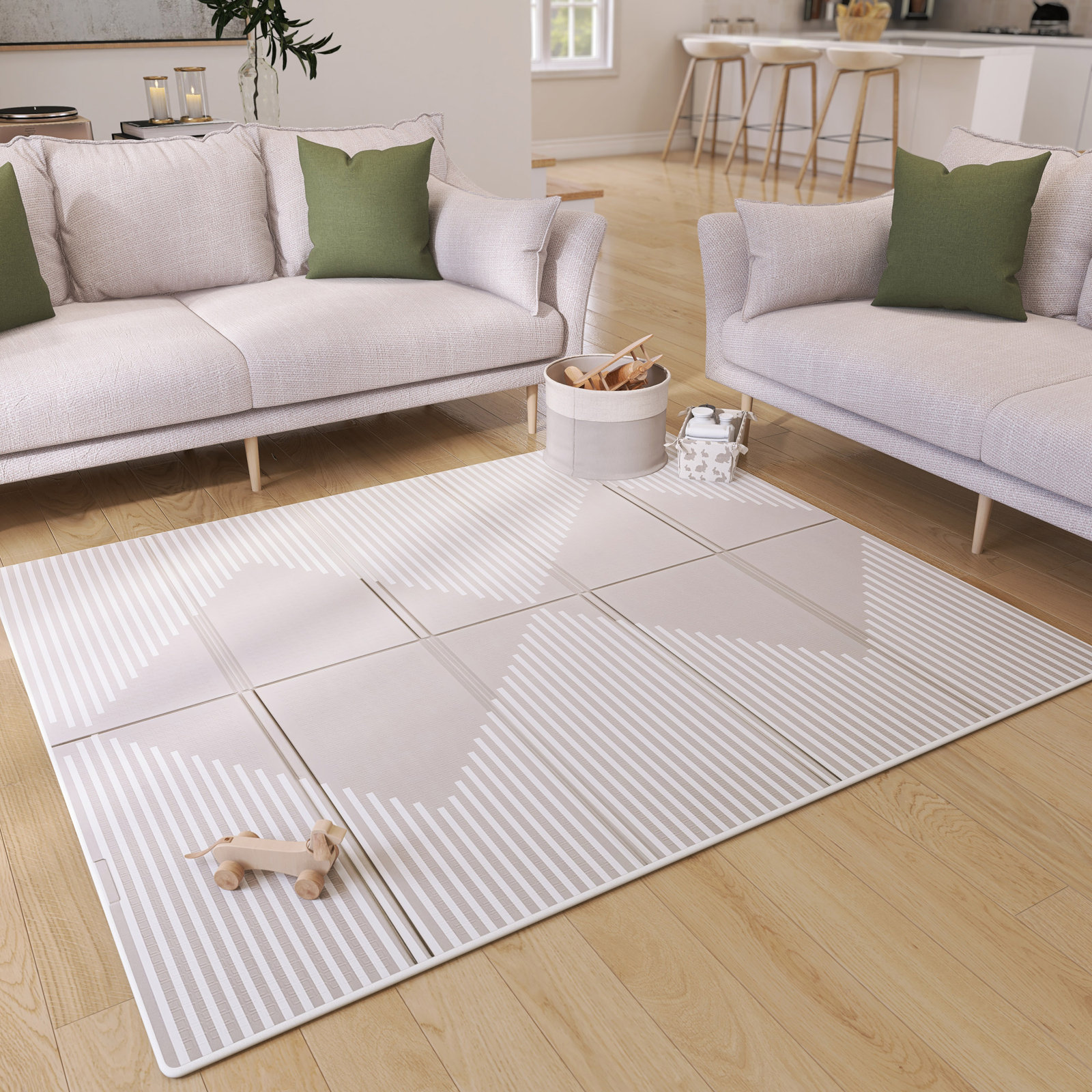 Evolur Cozycush Reversible Non-toxic Baby Kids Playmat  || Foldable Large Thick Foam Crawling Playmats For Toddlers|waterproof Portable Playmat For Babies | Yoga/picnic/game Mat|indoor/outdoor