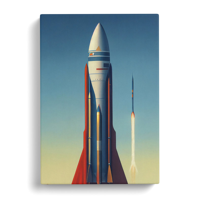 Awesome Spaceship Rocket - Wrapped Canvas, 50cm H x 35cm W x 3cm D