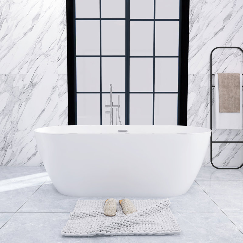 66.9'' x 29.5'' Freestanding Soaking Acrylic Bathtub