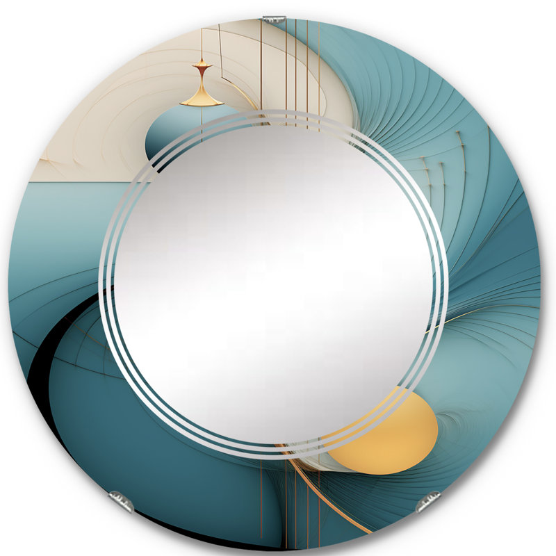 Manzanillo - Miroir mural moderne rond, 24 po x 24 po