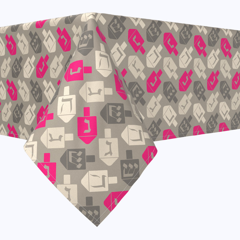 Geometric Hanukkah Tablecloth, 120" x 60", Dreidel Wrapping Wallpaper