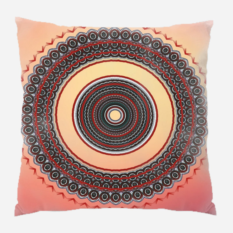 Geometric Microsuede Reversible Throw Pillow