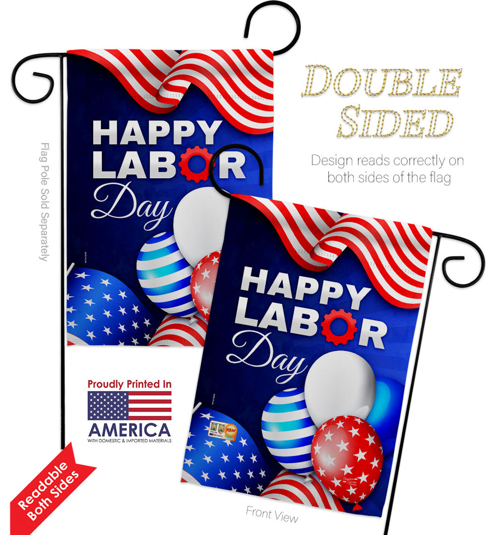 Double Sided 18.5'' H x 13'' W Polyester Independence Day Flag Set Angeleno Heritage