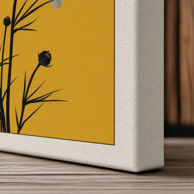 Mid-Century Bloom Botanical - Wrapped Canvas, 24x16 - 61.0 x 40.6 cm, Cream Border