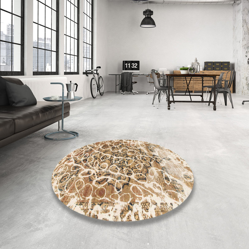 Tapis abstrait multicolore Stokesdale, Rond 5 pi