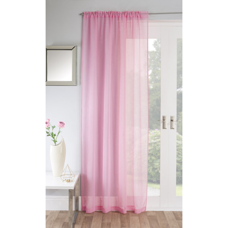Adjani Sheer Curtain Single Panel, White, 140 W x 122 D cm