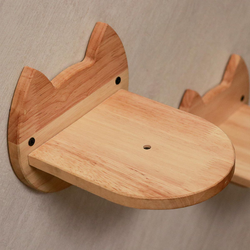  Cat Wall Steps, Cat Shelf, Cat Ladder, Cat Walks(2PCS)| Rubber Wood