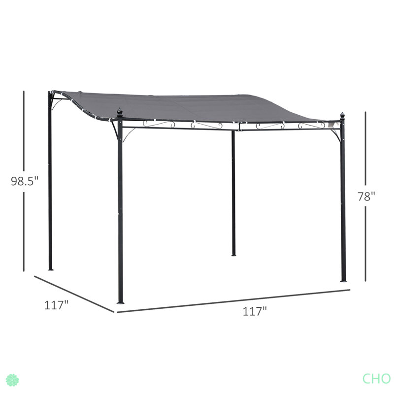 Outsunny Steel Outdoor Pergola Gazebo, Patio Canopy With Weather-Resistant Fabric And Drainage Holes For Backyard Pool Deck Garden