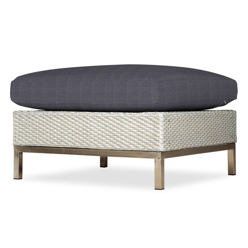 Elements Outdoor Ottoman, Cottage Pepper, Antique White