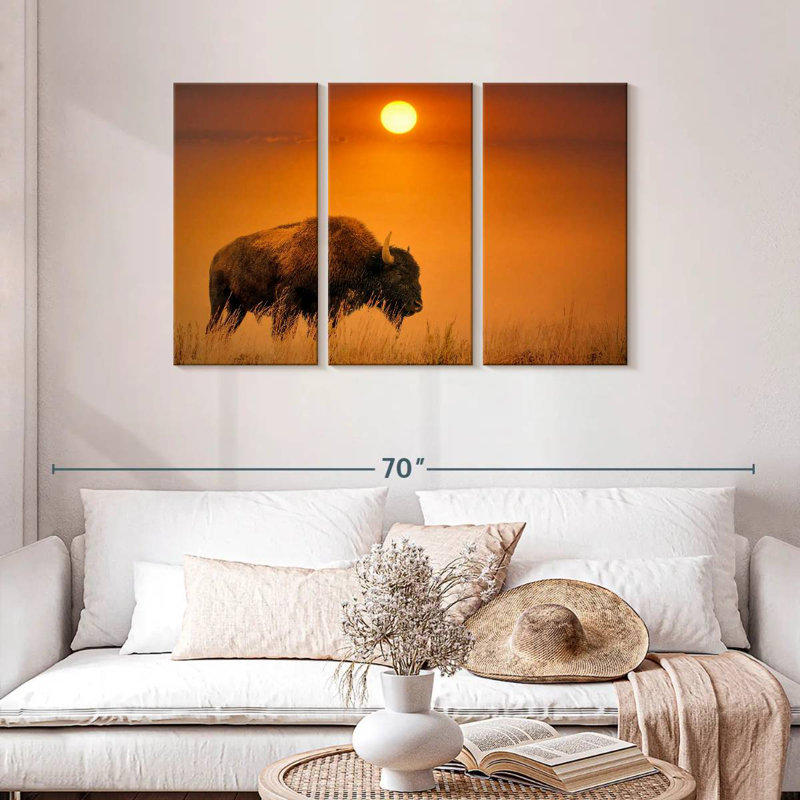 Brampt Bison Sunrise, 28" H x 45" W