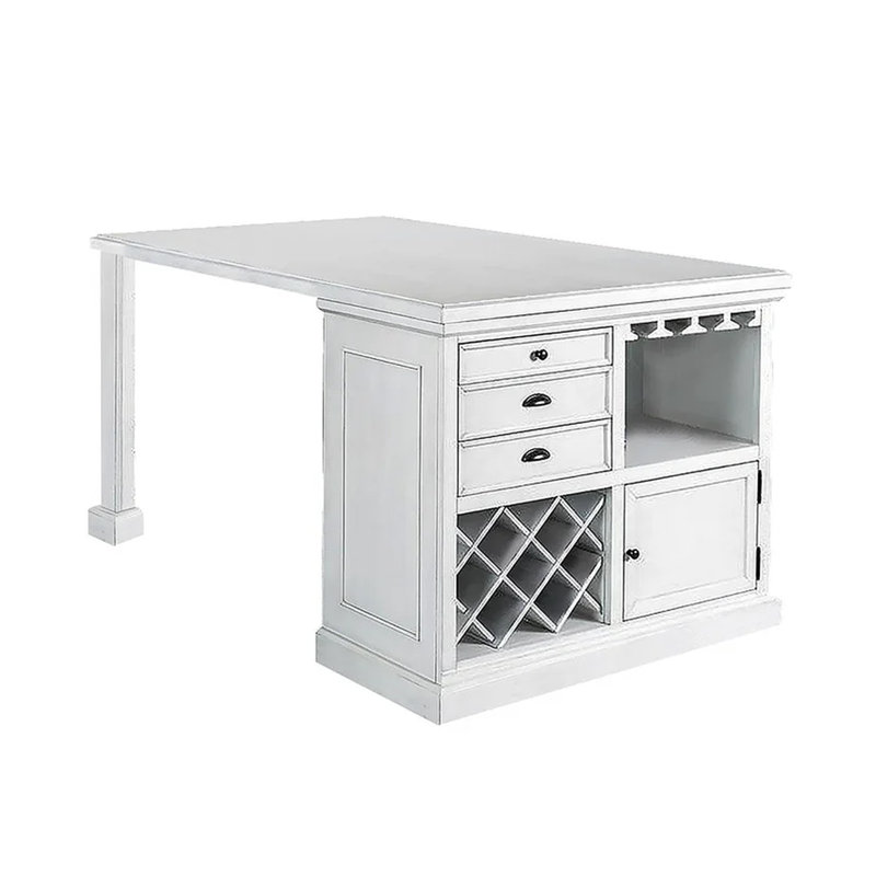 Tino Kitchen Island with Solid Wood Top