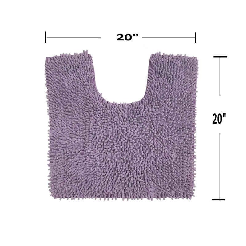 Heacock U-shaped 100% Cotton Non-Slip Contour Mat, Purple