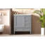 Meuble-lavabo moderne de 30 po avec lavabo en céramique, 3 tiroirs, meuble de rangement moderne en bois massif, idéal pour la maison-114497828