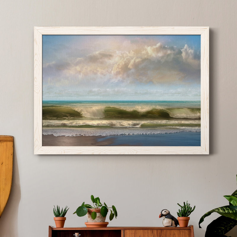 Beach Break - Reproduction d'art sur toile encadrée, Blanc, H 31 po x l 44 po x P 1 po