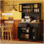 Armoire de cuisine autoportante de 71 pouces de hauteur avec tablettes réglables et rehausse de porte en verre, noir-36647631