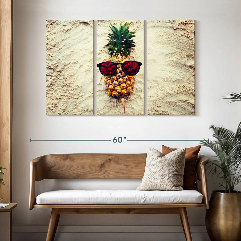 Yarlin Cool Sandy Pineapple, 32" H x 50" W