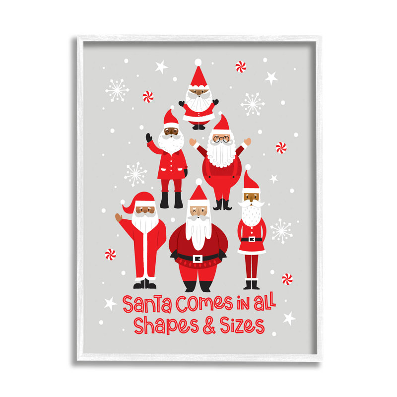 Père Noël toutes formes et at-179, H 30 po x l 24 po x P 1,5 po, Giclée encadrée blanc bord de mer
