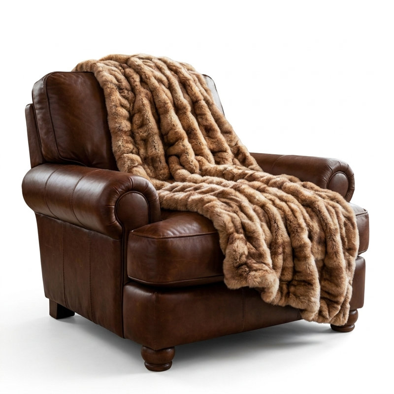 Mink Knitted Throw Blanket, 80" W x 90" L
