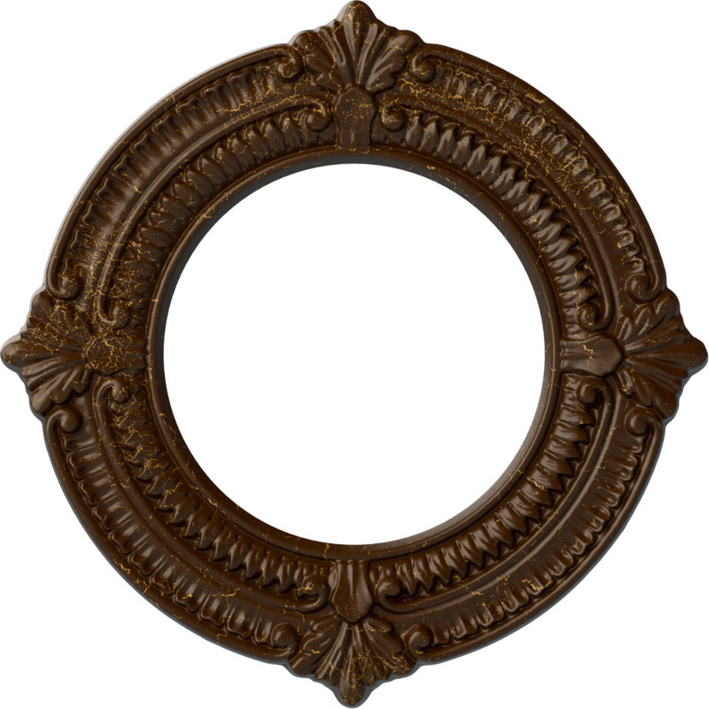 Endurathane Benson Ceiling Medallion, 11 1/8"OD x 6 1/8"ID x 5/8"P (Fits Canopies up to 6 1/8"), Hand-Painted Root Beer Crackle Finish