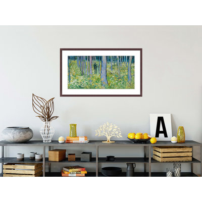Sous-bois avec deux personnages par Vincent van Gogh, impression giclée encadrée