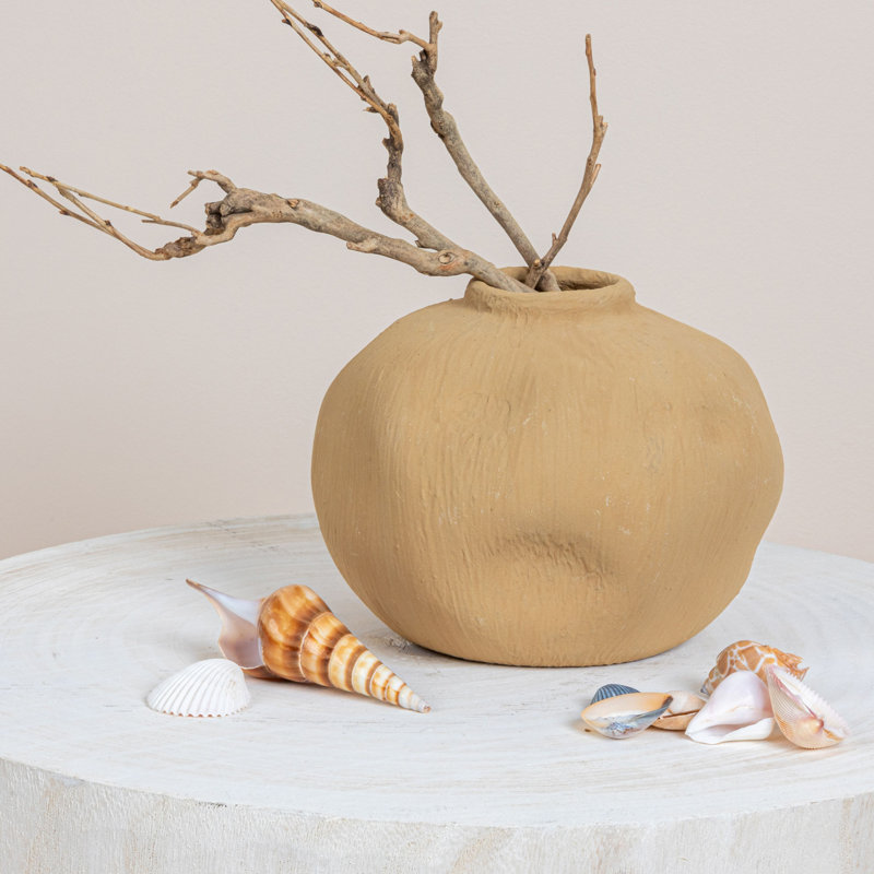 Vase rond en terre cuite Idalou, Taupe