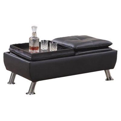 Faux Leather Ottoman