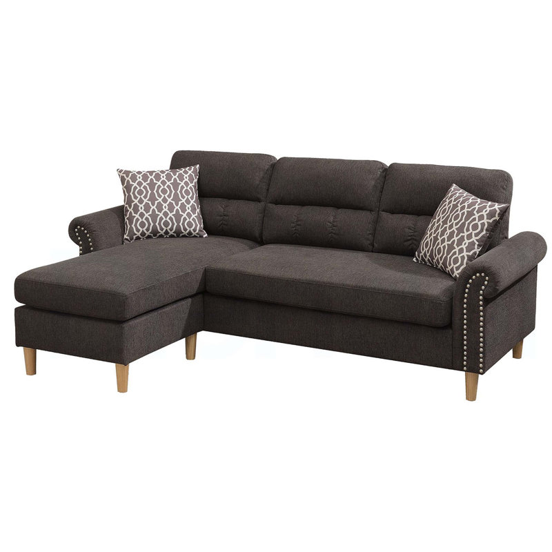 Ensemble modulaire réversible avec 2 coussins décoratifs brun clair, Tanné