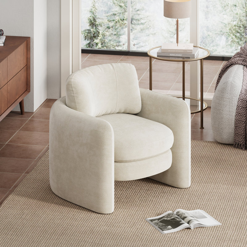 Fauteuil d'appoint 34,5 po, Chenille beige