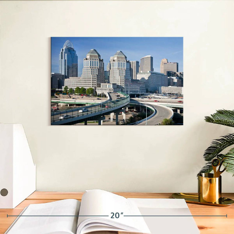 Ohio Cincinnati Cityscape, 8" H x 12" W