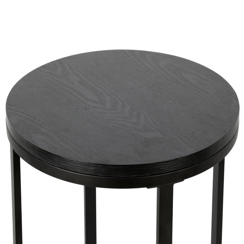 Gaia End Table, Blackened Bronze/Black Grain