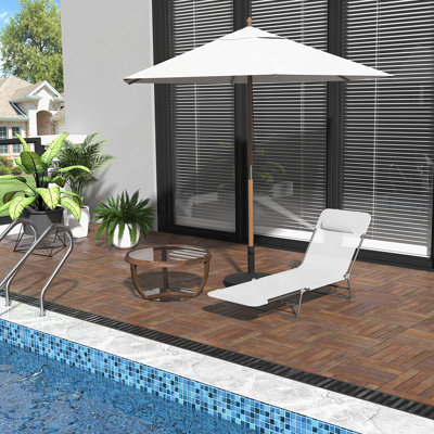 Chaises longues 2 pièces pliantes, chaises longues de bronzage, chaises longues d'extérieur avec dossier inclinable à 6 positions, siège en filet respirant, appui-tête pour la plage, la cour, le patio