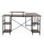 Bureau industriel en L avec tablettes de rangement Techni Mobile