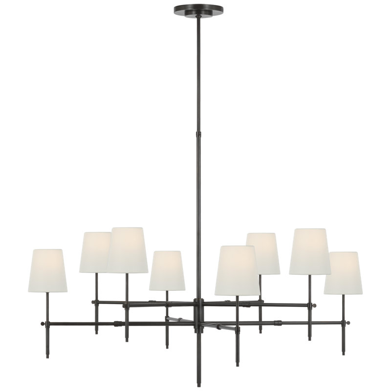 Bryant 8 - Light Chandelier, 42" H x 48" W x 48" D, Bronze