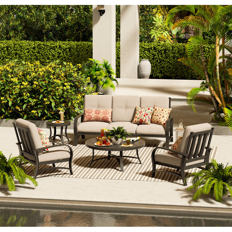 Chamber 5 Person Conversation Seating Group With Sunbrella® Cushions