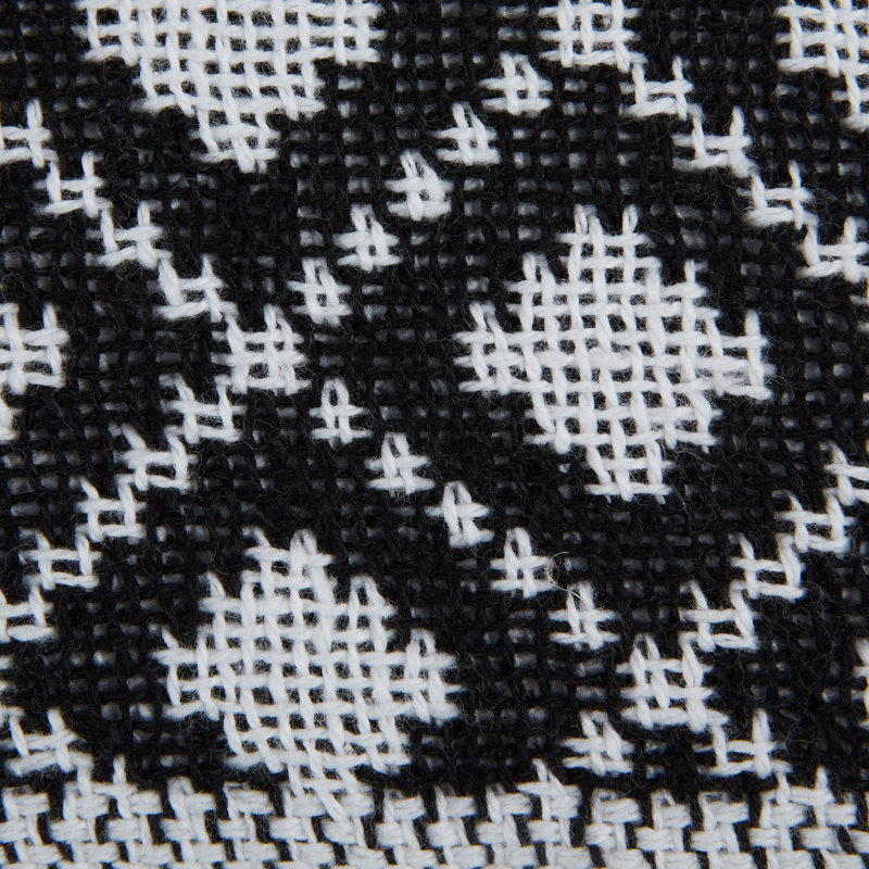 Jeté en coton imprimé diamant, Treillis noir