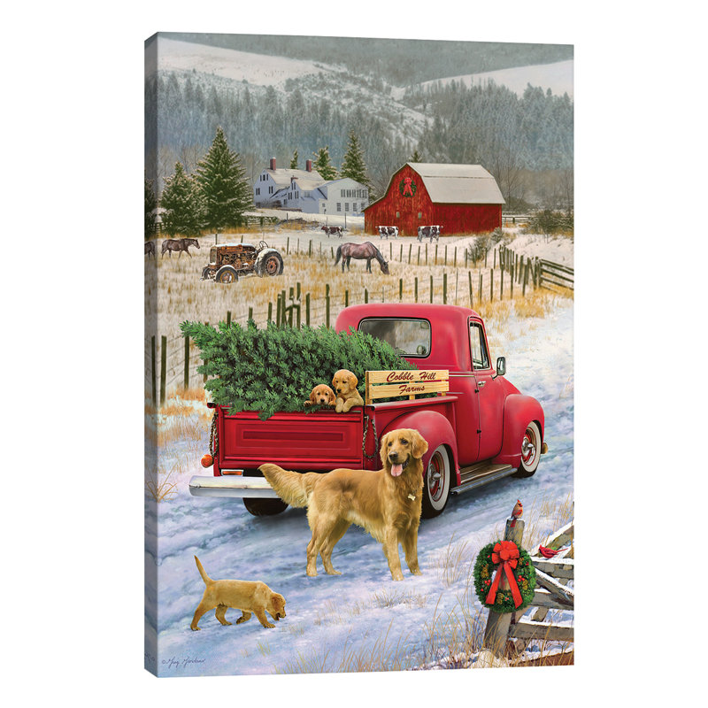 Christmas On The Farm - Print on Canvas, No Frame, 66.04 cm H x 45.72 cm W x 3.175 cm D