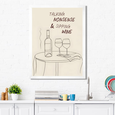 «Talking Nonsense And Sipping Wine» - cocktail, art mural, salon
