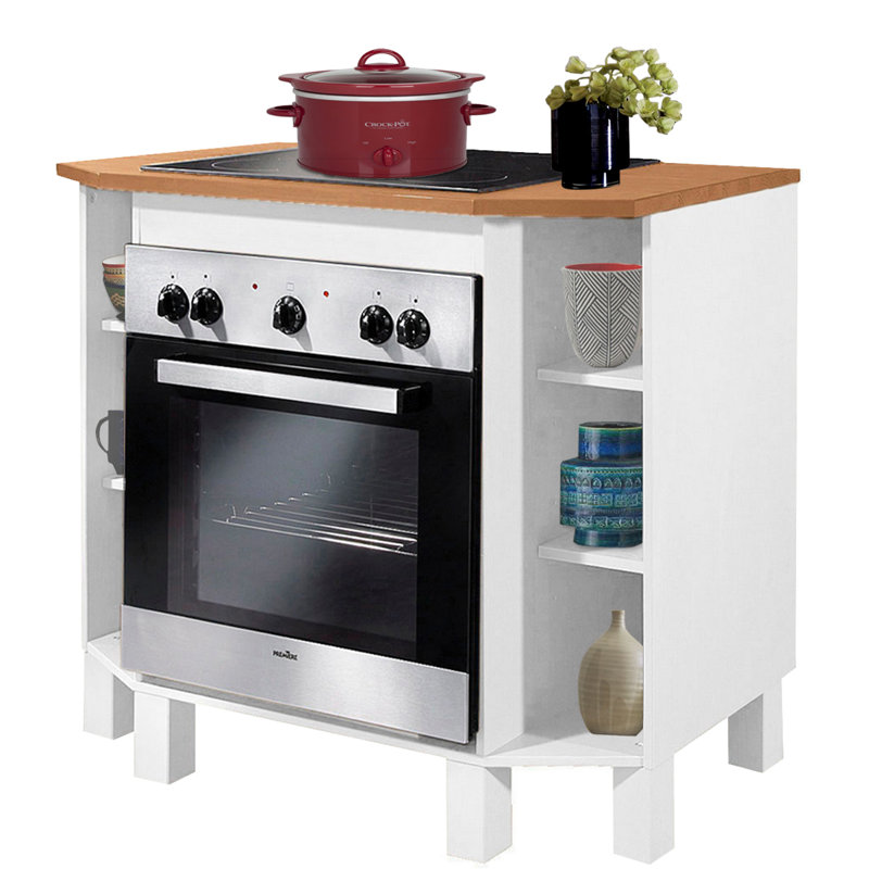 Edgarton 85cm Kitchen Pantry, White/Honey