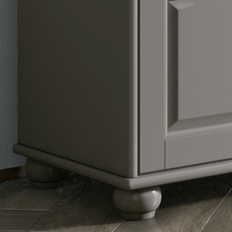 Banc de rangement gris rembourré pour chaussures
