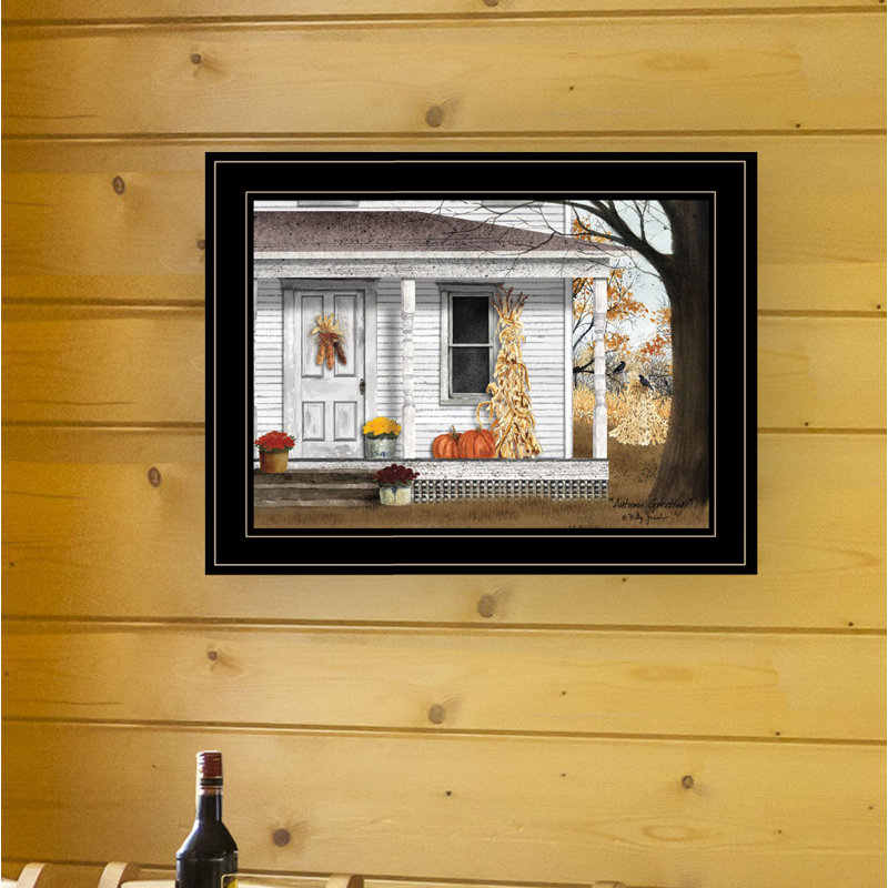 Autumn Greetings Framed Wall Art for Living Room, Home Wall Decor by Billy Jacobs, Black Framed