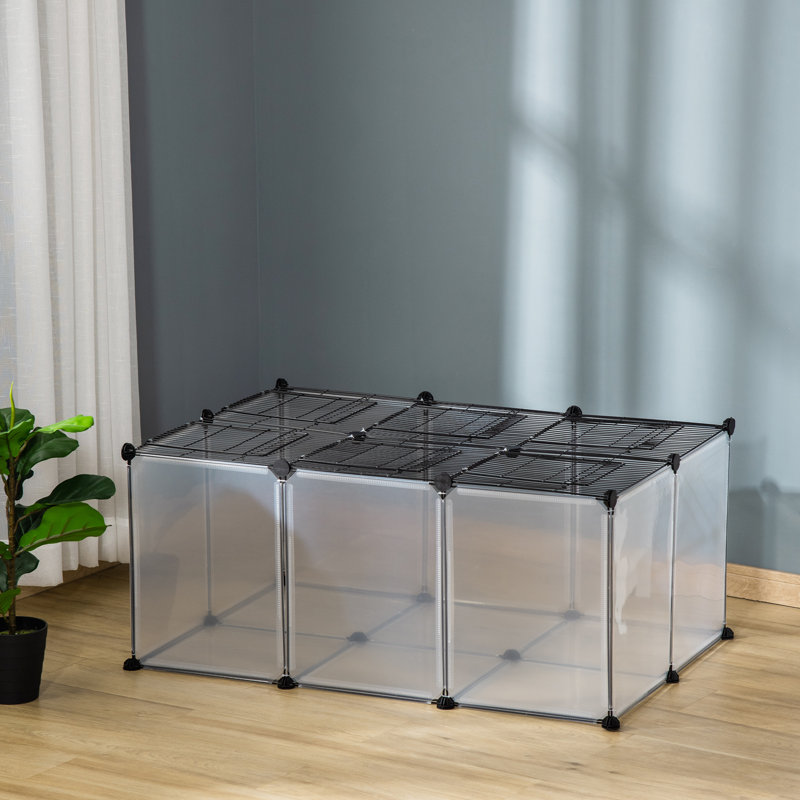 Weather Resistant Small Animal Cage, 45cm H x 105cm W x 70cm D, Silver